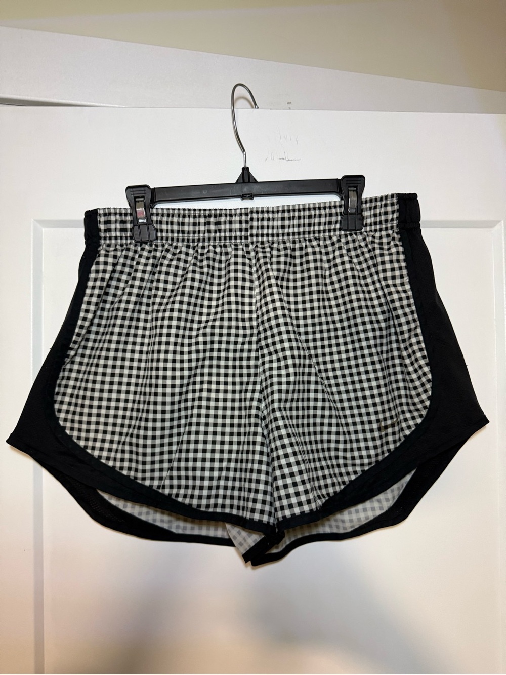 Nike Black and White Gingham Athletic Shorts
